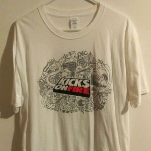 Rare Kicks on Fire Shirt XL White Crewneck S/S